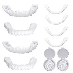 Zahnblende CJBIN 2 Paar Veneers Zähne Set Oben und Unten