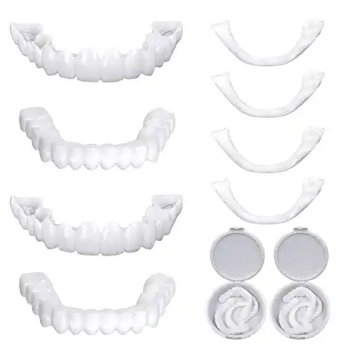 Zahnblende CJBIN 2 Paar Veneers Zähne Set Oben und Unten