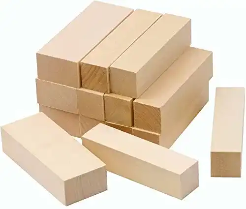 Schnitzholz KAHEIGN 14Pcs Holzblöcke Set, DIY Lindenholz