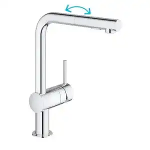 Küchenarmatur ausziehbar Grohe Minta, Einhand-, L-Auslauf
