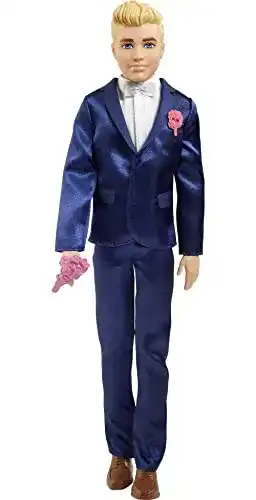 Barbie-Ken Barbie GTF36 Ken Bräutigam-Puppe blond, ca. 30 cm