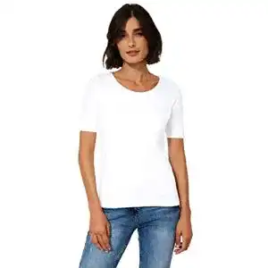 Weißes T-Shirt Damen Cecil Damen Lena T Shirt, Weiß