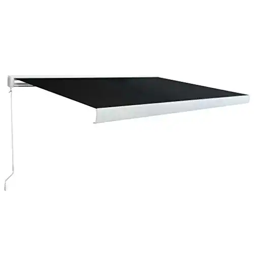 Kassettenmarkise vidaXL Manuell mit Standard-Wandhalterungen Sonnenschutz Klemmmarkise Markise Balkon Terrasse Garten 300cm Anthrazit Aluminium