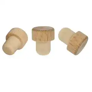 Korken Geniess-Bar! 5x Holzgriff Echtholz, 19,5 mm