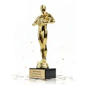 Oscar-Statue Zelaro Siegerfigur Viktor Maxi auf Marmorsockel