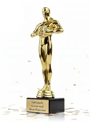 Oscar-Statue Zelaro Siegerfigur Viktor Maxi auf Marmorsockel