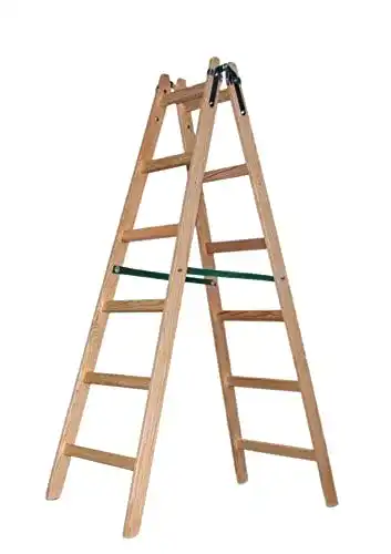 Holzstehleiter Vago-Tools Holzleiter Leiter Trittleiter 2 x 6 Stufen