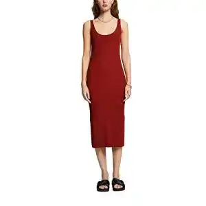 Esprit-Kleid ESPRIT Kleid aus Rippstrick, Leinenmix