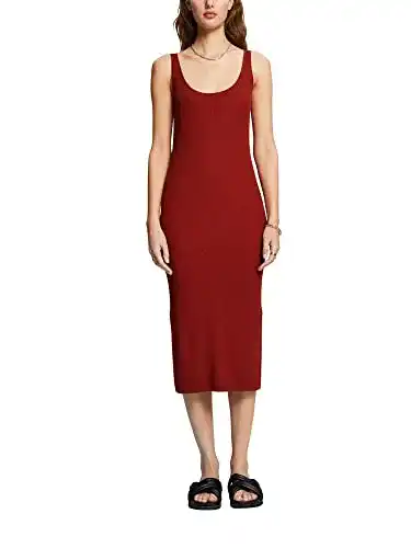 Esprit-Kleid ESPRIT Kleid aus Rippstrick, Leinenmix