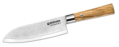 Böker-Kochmesser Böker Damast Olive Santoku Kochmesser