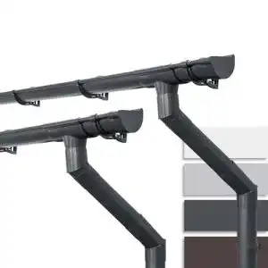 Dachrinne INEFA Set Gartenhaus, NW 100, halbrund Anthrazit