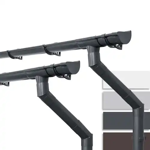 Dachrinne INEFA Set Gartenhaus, NW 100, halbrund Anthrazit