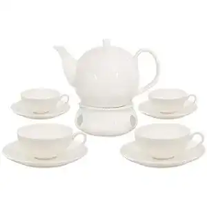 Teekanne mit Stövchen Buchensee, Fine Bone China Porzellan