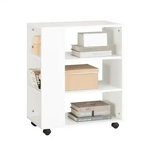Druckertisch SoBuy ® FBT68-W mit 7 Ablagen Rollcontainer