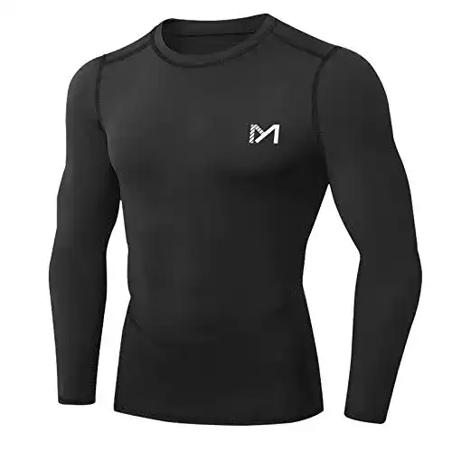 Kompressionsshirt MEETYOO Herren, Funktionsshirt Langarm