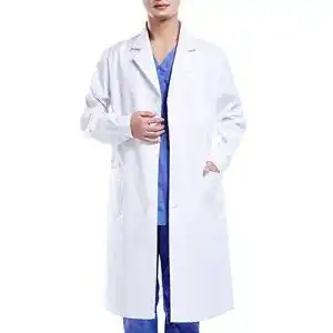 Laborkittel Wafly Unisex Weiß Chemie Baumwolle mit Knöpfen
