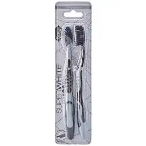 Aktivkohle-Zahnbürste Superwhite Duo Medium Black