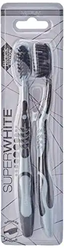 Aktivkohle-Zahnbürste Superwhite Duo Medium Black