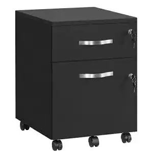 Büroschrank VASAGLE Rollcontainer, abschließbar, 2 Schubladen