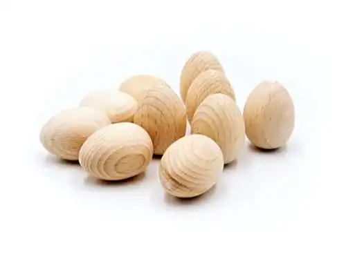 Holzeier JOWE 10er-Set Holz-Eier 4x3cm Ostereier Vollholz Buche