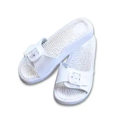 Massage-Schuhe medosan Massage-Pantolette weiß Gr. 38