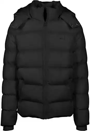 Winterjacke Urban Classics Herren Hooded Puffer Jacket, Black, XXL