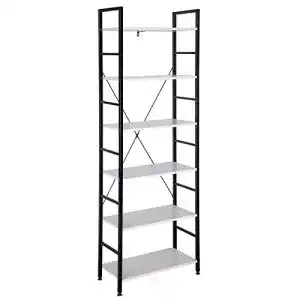 Bücherregal WOLTU Standregal, Metall, 6 Ablagen, RGB9307sw