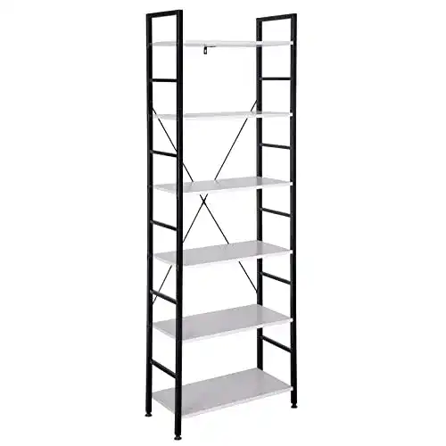 Bücherregal WOLTU Standregal, Metall, 6 Ablagen, RGB9307sw