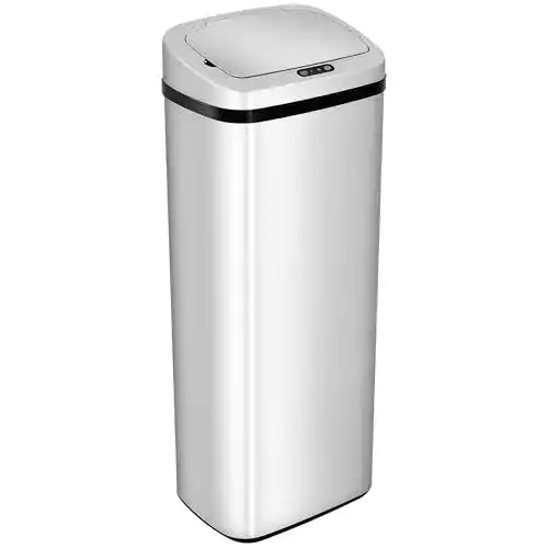 Mülleimer mit Sensor HOMCOM Edelstahl 50/68L Silber (50L)