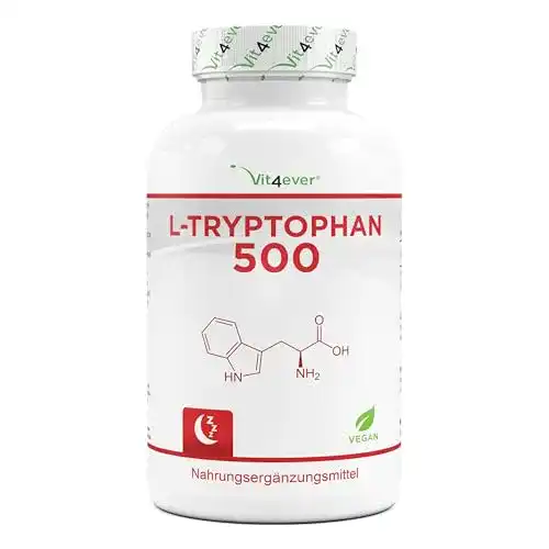 Melatonin-Kapseln Vit4ever L-Tryptophan 500 mg, 300 Kapseln