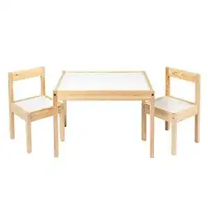 Kindersitzgruppe Ikea LATT-Kindertisch mit 2 Stühlen, weiß, Kiefer
