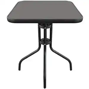 Stehtisch Wohaga ® Bistrotisch 60x60xH70cm Schwarz Glastisch