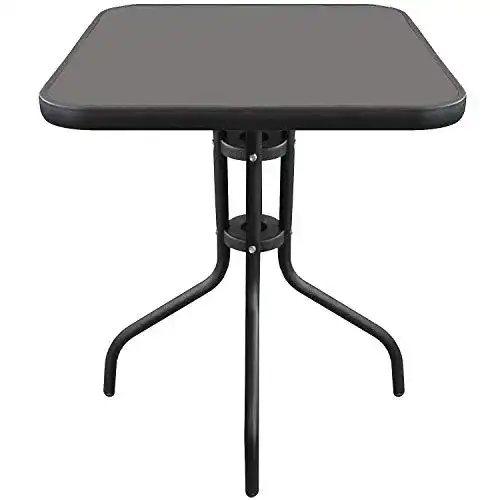 Stehtisch Wohaga ® Bistrotisch 60x60xH70cm Schwarz Glastisch