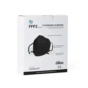 Mundschutz schwarz MASKEN24 FFP2 Maske SCHWARZ – 10 Stück