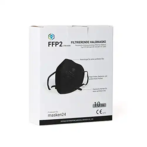 Mundschutz schwarz MASKEN24 FFP2 Maske SCHWARZ – 10 Stück