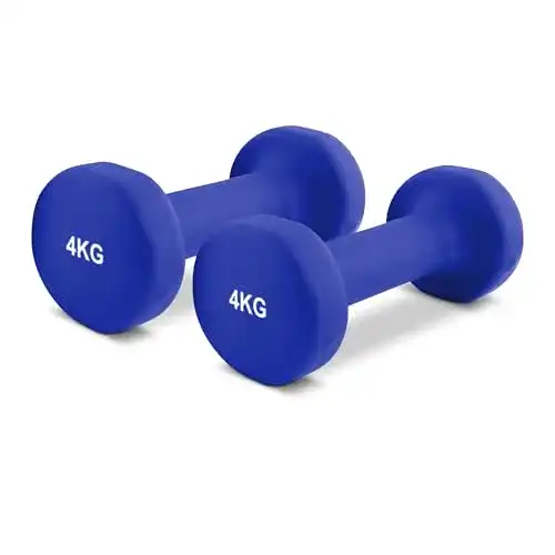 Hanteln 4 kg MSPORTS Hantelset Neopren inkl. Übungsposter