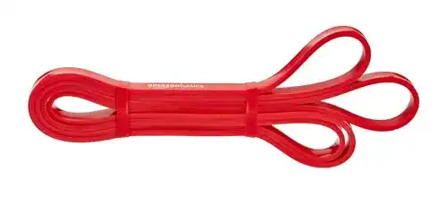 Power Band Amazon Basics Fitnessband, Widerstandsband, Rot