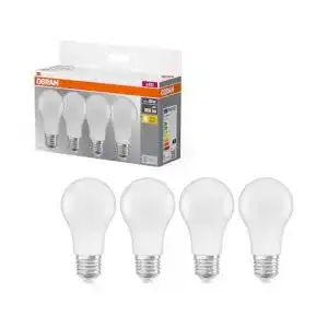 LED (E27) dimmbar OSRAM, Base Classic A, Kolbenform, 4er-Pack