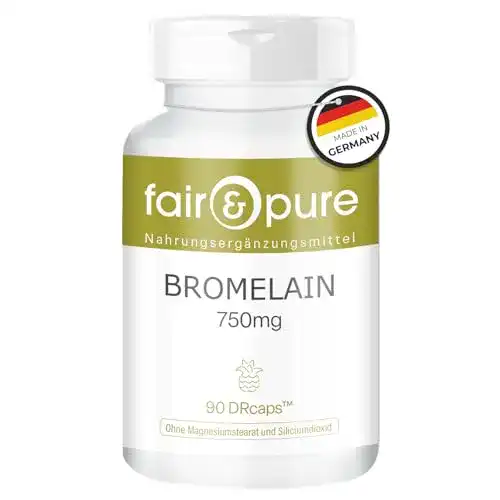 Bromelain Fair & Pure hochdosiert 750mg, vegan, 90 DRcaps