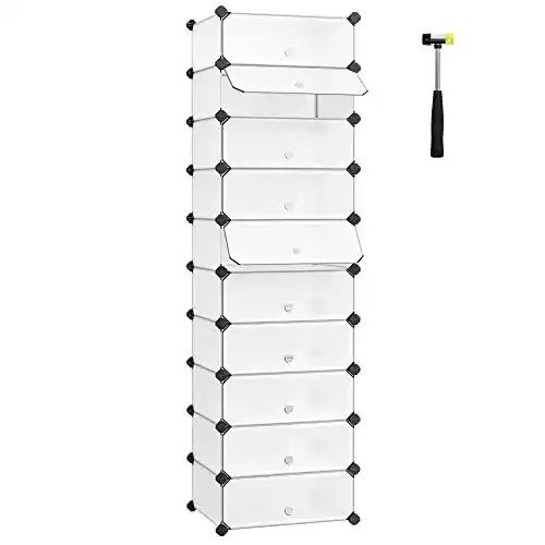 Schuhbox SONGMICS Schuhregal Kunststoff, rechteckig