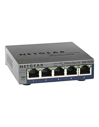 Switch Netgear GS105E Managed 5 Port Gigabit Ethernet LAN Plus
