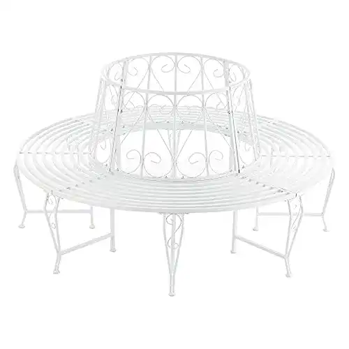 Baumbank [en.casa] Sorrent 160x84cm Rundbank 360° Gartenbank
