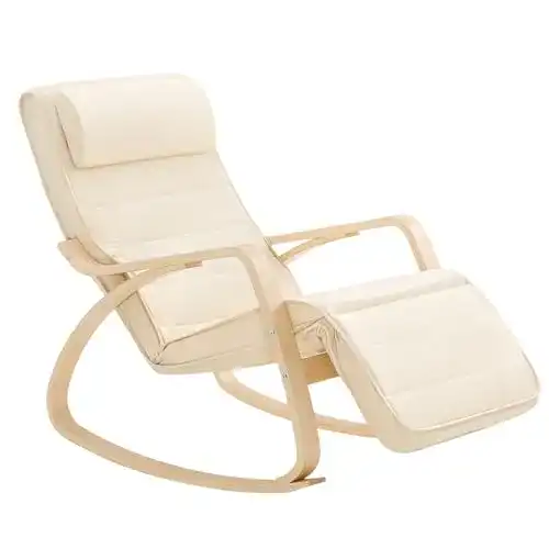 Relaxsessel SoBuy FST16-W Neu-Schaukelstuhl 5-Fach verstellbar