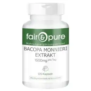 Brahmi Fair & Pure Bacopa Monnieri Extrakt 500mg – 120 Kapseln