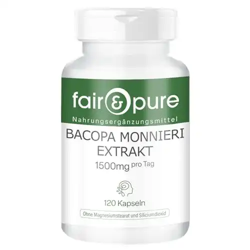 Brahmi Fair & Pure Bacopa Monnieri Extrakt 500mg – 120 Kapseln