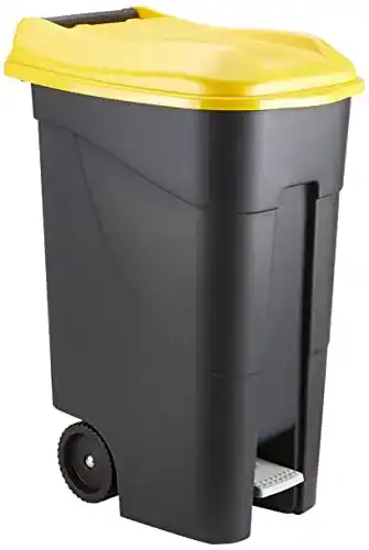 Gelbe Mülltonne Tayg 259297 Abfalleimer Räder + Pedal 80 Liter
