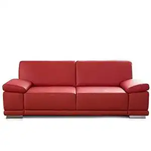 Rotes Sofa CAVADORE 2,5-Sitzer Sofa Corianne in Kunstleder