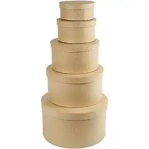 Hutschachtel Creativ 26466 Pappmaschee, rund, 35,5 cm, 5 Stück