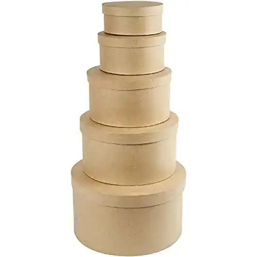 Hutschachtel Creativ 26466 Pappmaschee, rund, 35,5 cm, 5 Stück