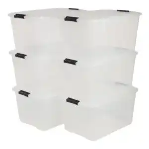 Aufbewahrungsbox Iris Ohyama, 6er-Set, en, 45 L, mit Clips